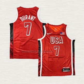 Camiseta Kevin Durant NO 7 USA 2024 Juegos Olimpicos Rojo