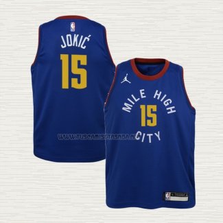 Camiseta Nikola Jokic NO 15 Nino Denver Nuggets Statement Azul