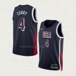 Camiseta Stephen Curry NO 4 USA 2024 Azul 1