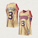 Camiseta Allen Iverson NO 3 Philadelphia 76ers Mitchell & Ness 1996-97 Oro