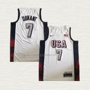 Camiseta Kevin Durant NO 7 USA 2024 Blanco