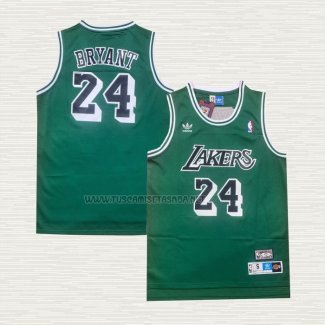 Camiseta Kobe Bryant NO 24 Los Angeles Lakers Retro Verde