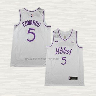 Camiseta Anthony Edwards NO 5 Minnesota Timberwolves Classic 2024 Blanco