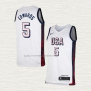 Camiseta Anthony Edwards NO 5 USA 2024 Blanco