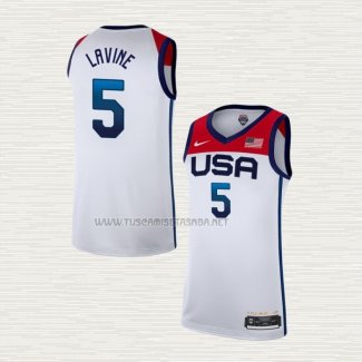 Camiseta Zach LaVine NO 5 USA 2021 Blanco