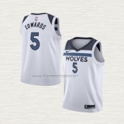 Camiseta Anthony Edwards NO 5 Nino Minnesota Timberwolves Association 2022-23 Blanco