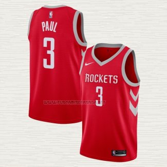 Camiseta Chris Paul NO 3 Houston Rockets Icon Rojo