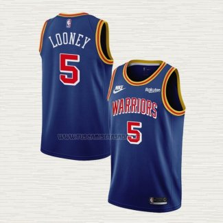 Camiseta Kevon Looney NO 5 Golden State Warriors 75th Anniversary Azul