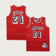 Camiseta Kobe Bryant NO 24 Los Angeles Lakers Retro Rojo