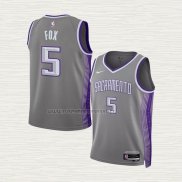 Camiseta NO 5 Nino Sacramento Kings Ciudad 2022-23 Gris De'Aaron Fox