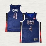 Camiseta Stephen Curry NO 4 USA 2025 Azul