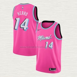 Camiseta Tyler Herro NO 14 Miami Heat Earned 2018-19 Rosa