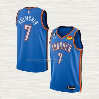 Camiseta Chet Holmgren NO 7 Oklahoma City Thunder Icon Azul