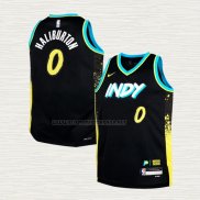 Camiseta Tyrese Haliburton NO 0 Nino Indiana Pacers Ciudad 2023-24 Negro