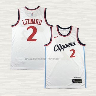 Camiseta Kawhi Leonard NO 2 Los Angeles Clippers Association 2024-25 Blanco