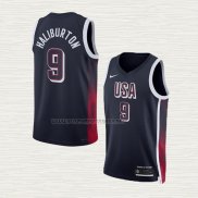 Camiseta Tyrese Haliburton NO 9 USA 2024 Azul